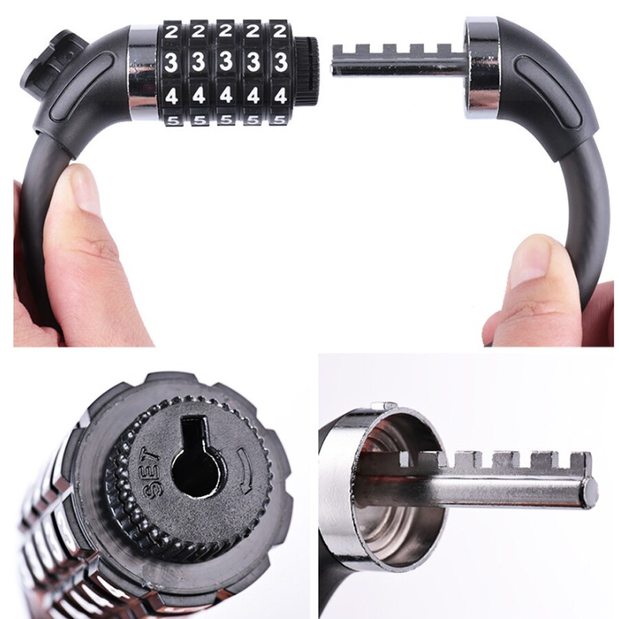 Wheelup bicycle lock anti-theft mountain bike password lock steel cable bike lock bicycle electric car lock riding accessories