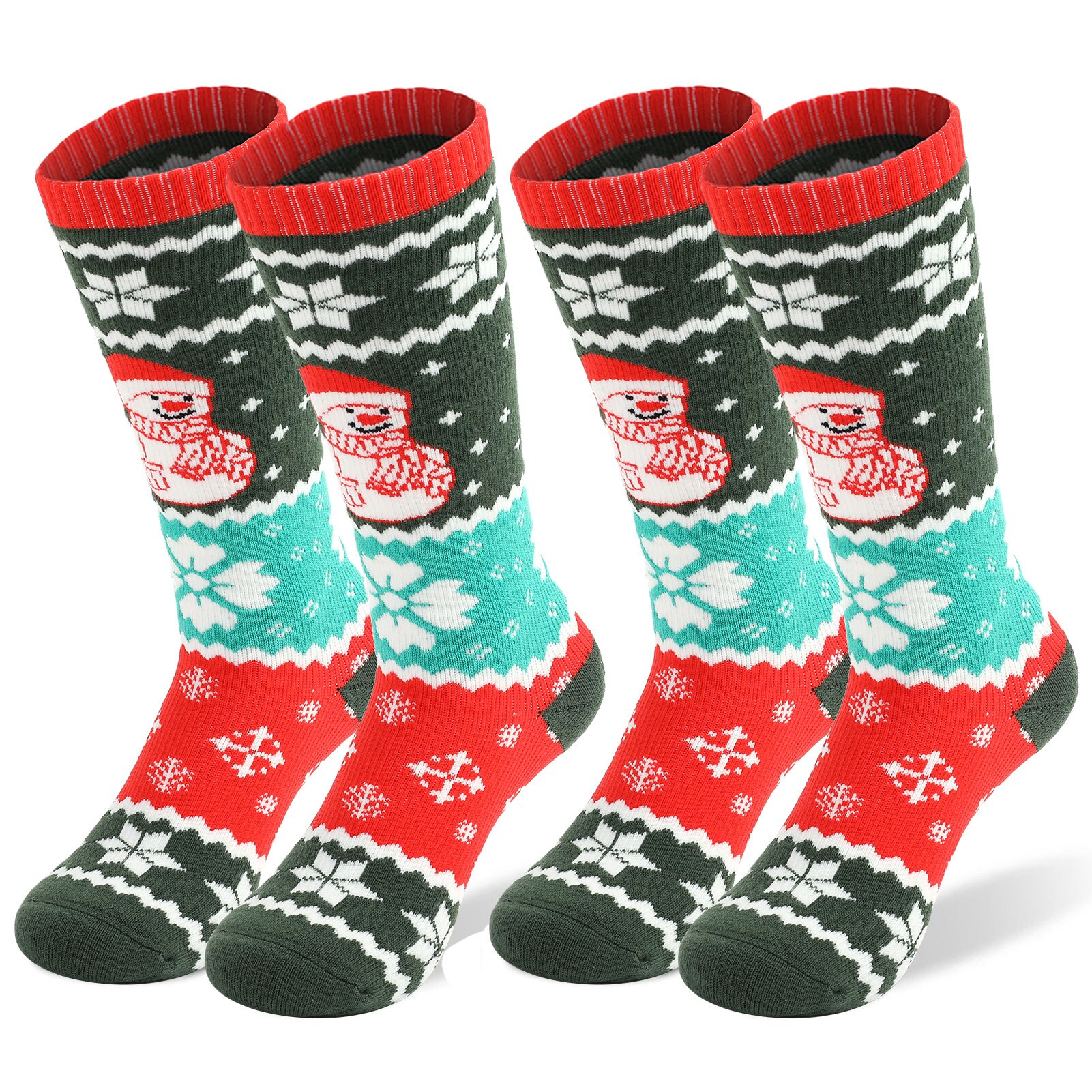 LIXADA 2 Pairs Children Sports Socks Ski Socks Kids Thick Knit Winter Athletic Knee-high Stockings For Ski Cycling