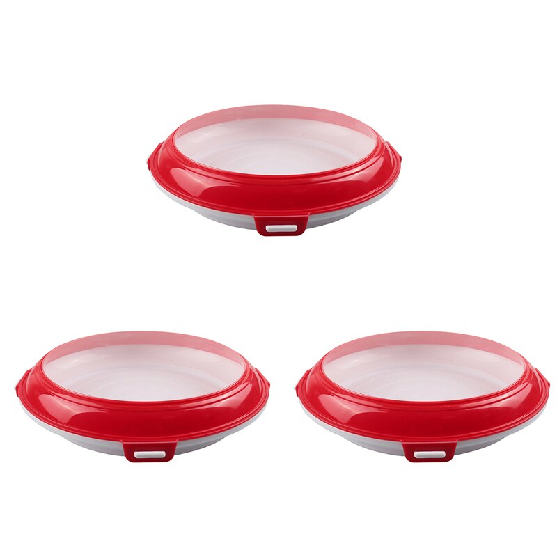 Refrigeration Food Preservation Tray Kitchen Fruit Seafood Fresh Keeping Organizer Refrigerator Preservate Storage Tool: Red3
