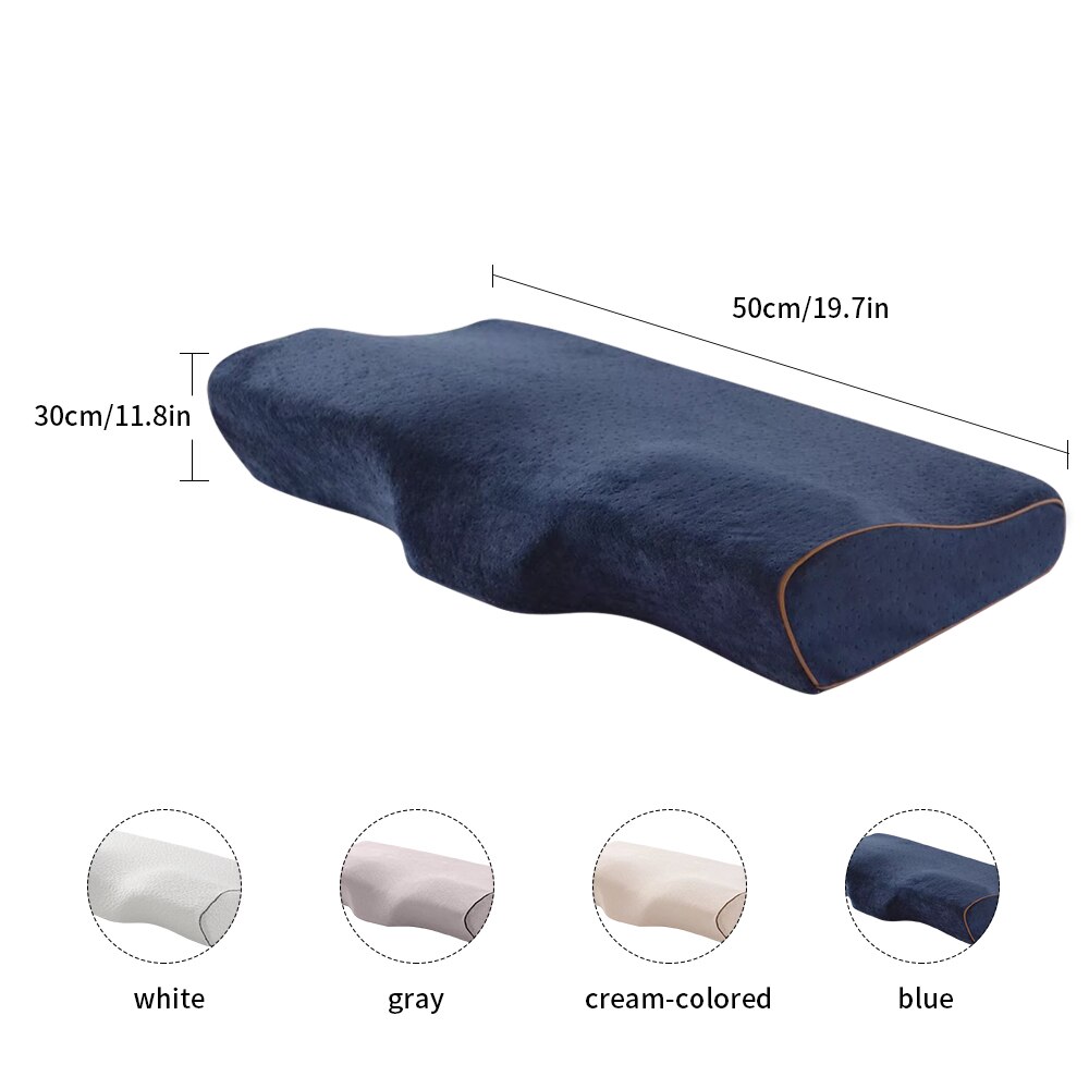 Memory Foam Beddengoed Kussen Nek Bescherming Trage Rebound Memory Foam Vlinder Vormige Kussen Gezondheid Cervicale Nek Grootte In 50*30 Cm