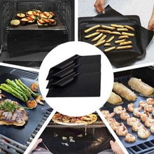 3 st återanvändbar non-stick bbq grillmatta bakplåtsmaskor bärbar utomhus picknick grillverktyg