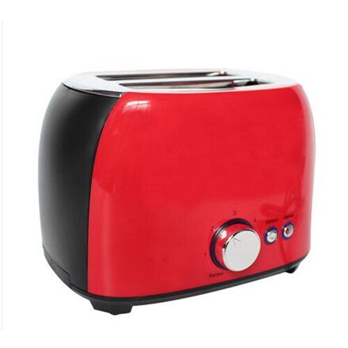 Automatic Electric Toaster 2 Slices 6 speed toaster toaster for home breakfast toaster EU Plug: Red