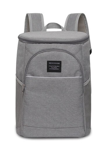 18L 900D Oxford Waterdichte Koeler Rugzak Grote Capaciteit Picknick Lunch Big Cool Tas Thermische Isolatie Schoudertassen Voor Voedsel: GRAY