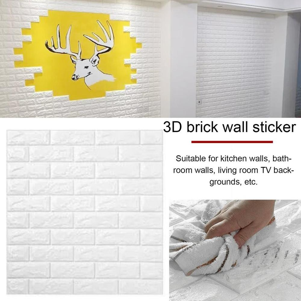 Home Decor 3D Brick Wall Stickers Waterproof Foam DIY Self Adhesive Wall Covering For Kids Living Room DIY Background