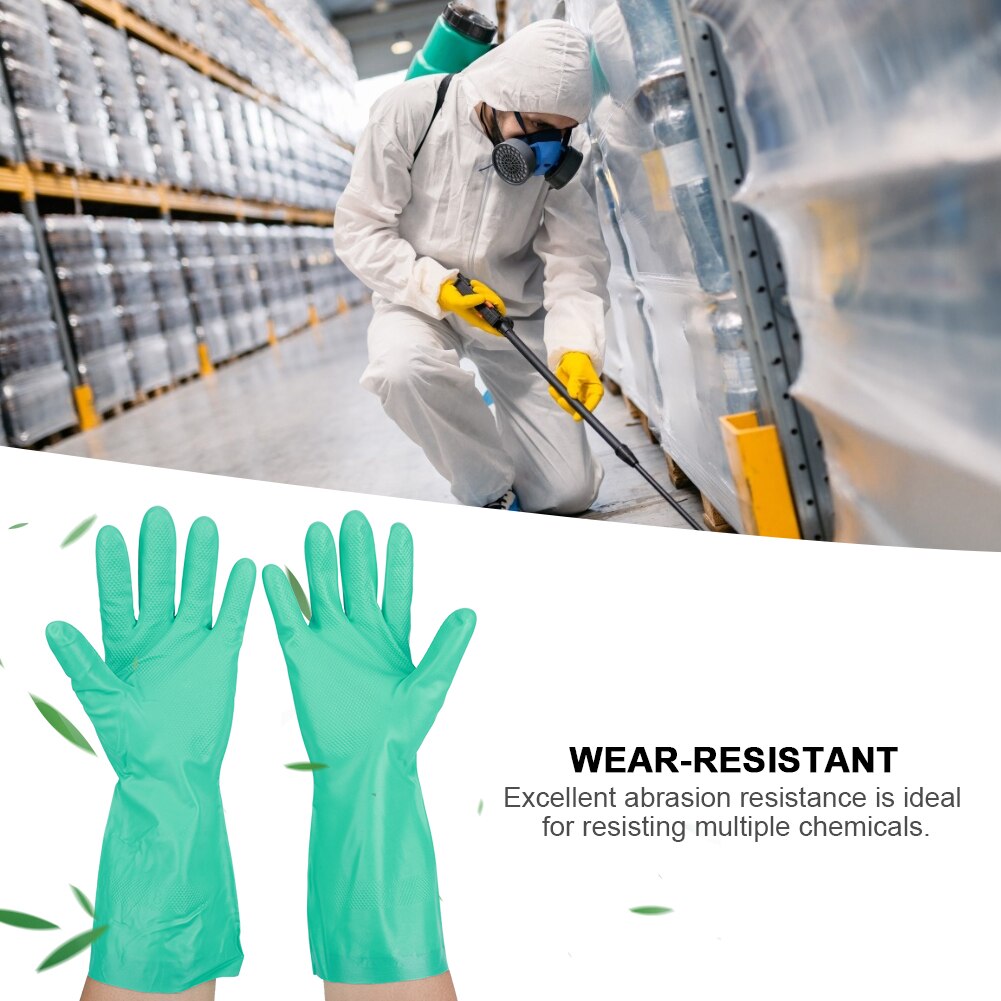 5Pairs Work Gloves Reusable Nitrile Gloves Solvent Resistant Anti Acid Alkali Home Work Laboratory Hand Protection Glove