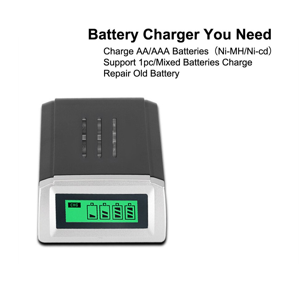 PUJIMAX LCD-002 LCD Display Met 4 Slots Smart Intelligent Battery Charger Voor AA/AAA NiCd NiMh Oplaadbare Batterijen