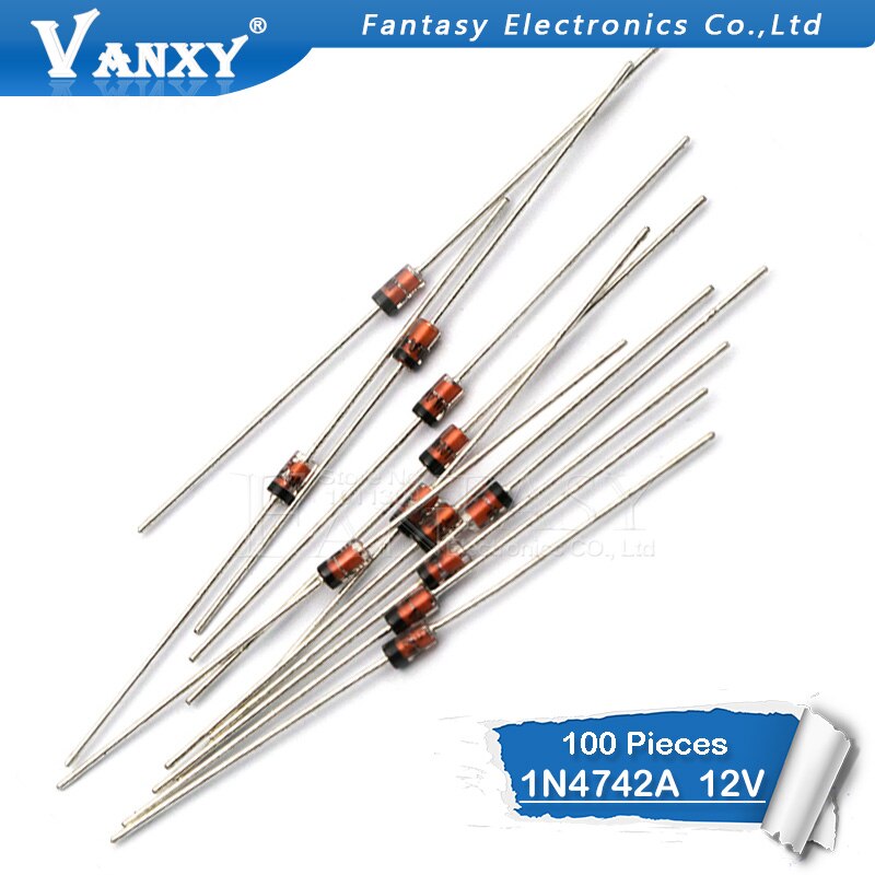 100PCS 1W 12V 1N4742A 1N4742 DO-41 Zener diode