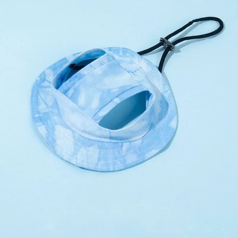 Lille hundekattehatte cowboyhat med ørehuller lille kæledyrs fødselsdagsfest kostume kattehovedbeklædning hvalphund killinghat chihuahua kasket: L / Blå