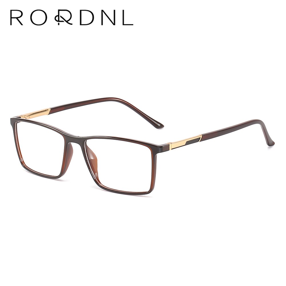 Montura de gafas graduadas para miopía para hombre, lentes ópticas de estilo de negocios, TR90, marco rectangular,: 0005 Tea