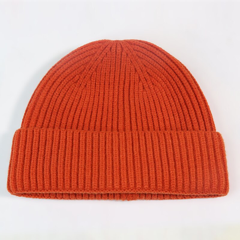 Gebreide muts zachte wintermuts warme kap docker skullcap dames heren hiphop effen muts outdoor muts met omslag meloen volwassen