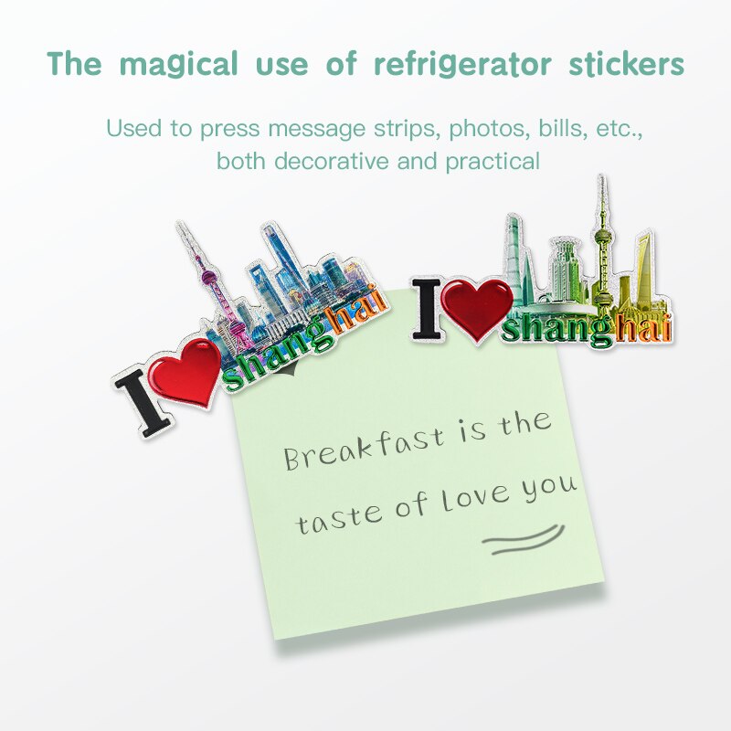Shanghai Fridge Magnet Souvenir City Decor Shanghai Architecture Refrigerator Magnets Kitchen Magnet Sticker Home Decoration