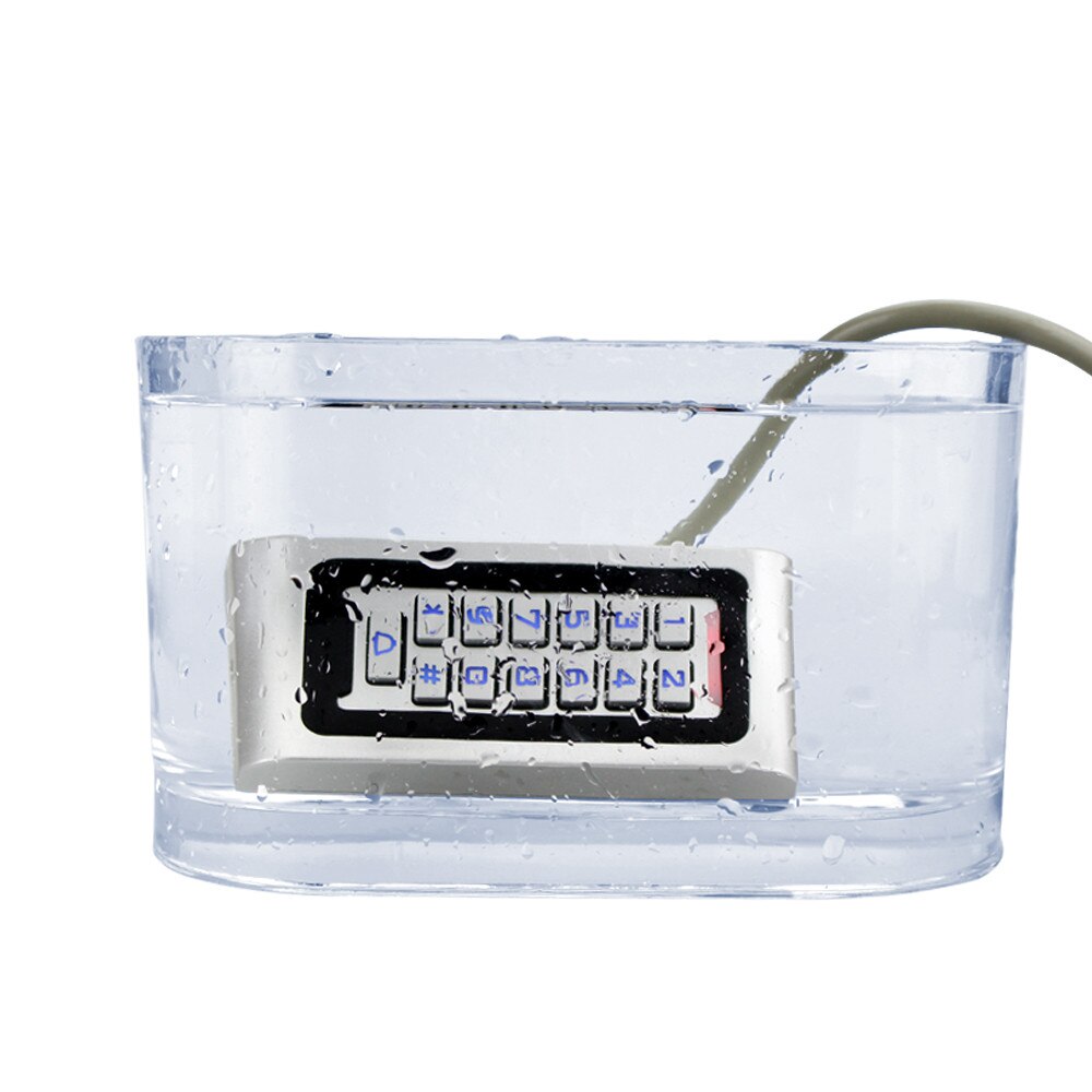 Waterproof Access Controller RFID Access Control Keypad Full Program Standalone Weigand 26 Card Reader with 125khz RFID Keyfobs