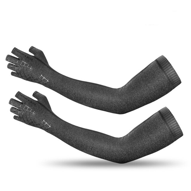 Rockbros sport arm ærme halv handske åndbar elasticitet løb vandring kørsel multi 2 in 1 ærmer arme handske solbeskyttelse: S205gr grå / M