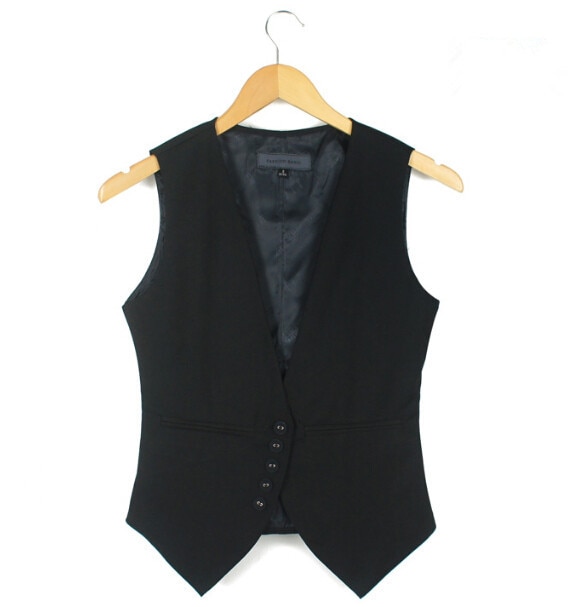 Plus størrelse 4xl ! single breasted karriere dame vest v-hals jakker til kvinder slim vest frakke