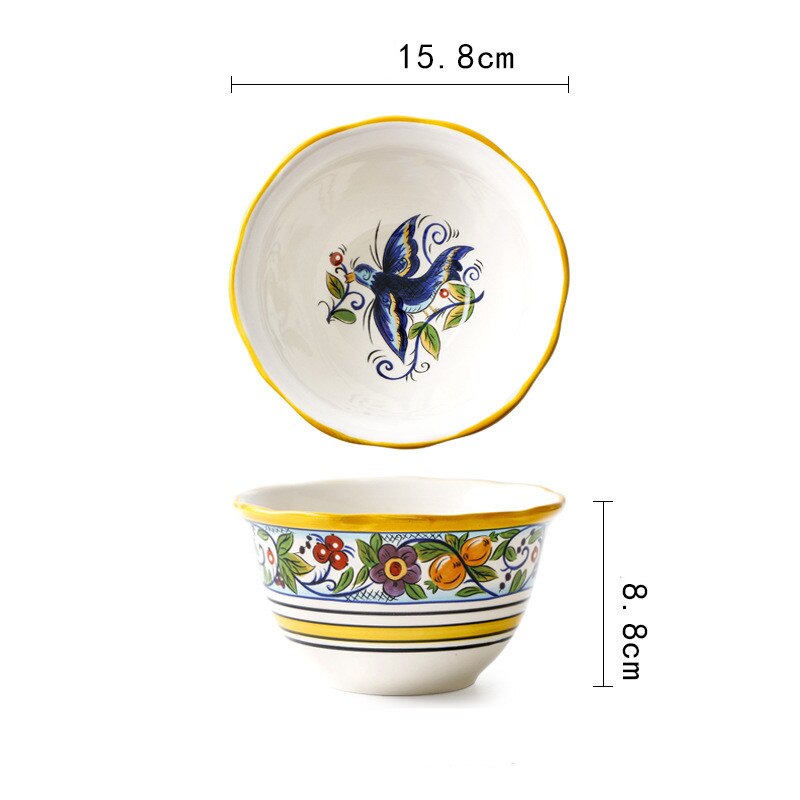 1 szt. Ceramiczny talerz na owoce zastawa deserowa talerzyk deserowy ręcznie malowany zastawa obiadowa ślub wakacje przybory kuchenne piękne: c