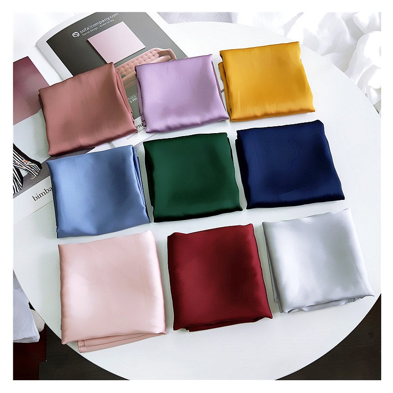 Écharpe en Satin pour femmes | Foulard cheveux kerchef, couleur unie, foulard cheveux, mouchoir, petites écharpes de cou, femmes 70cm, Scaves de bandeau pour dames