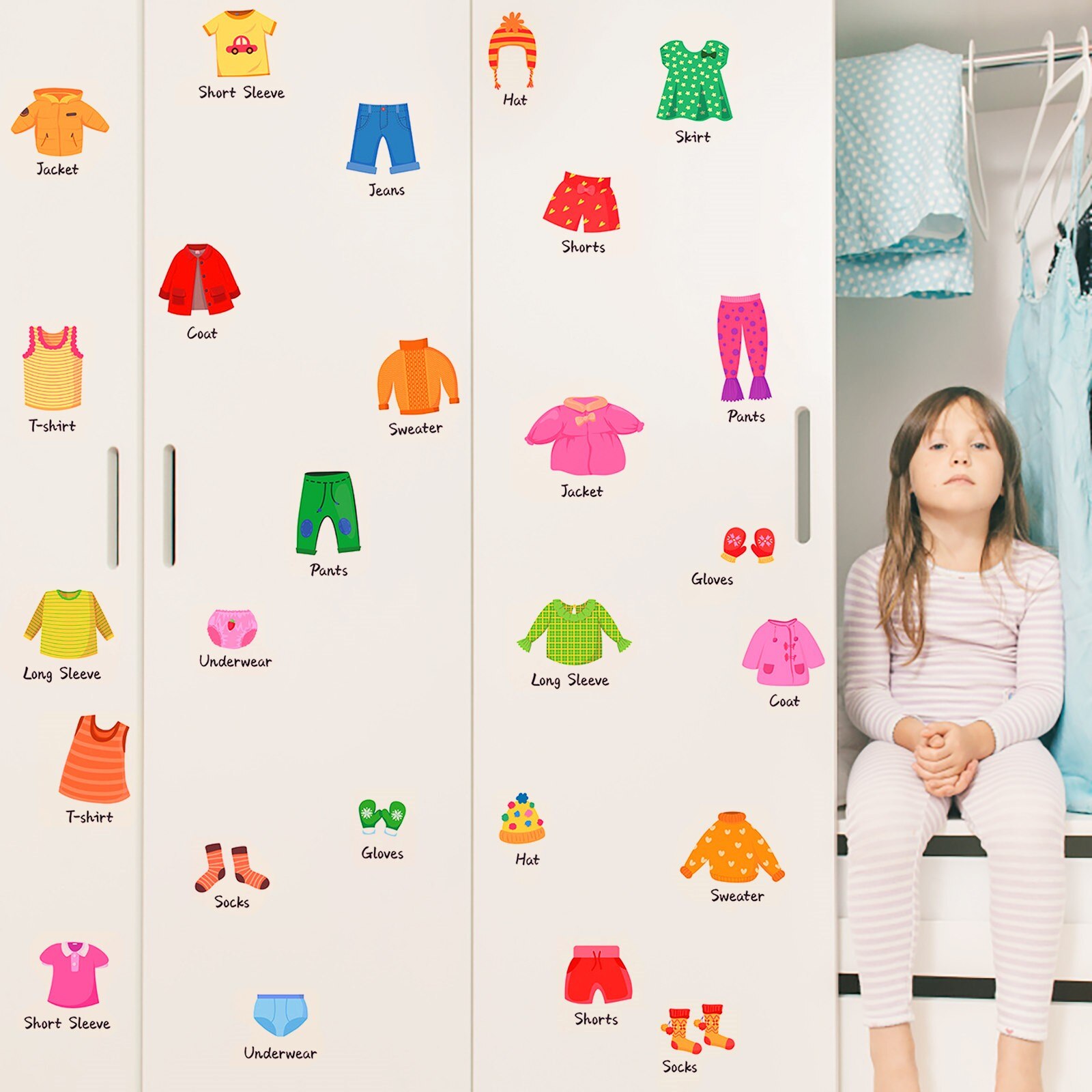 Wardrobe Stickers Clothes Classification Stickers Home Decor Stickers Closet Decor Vinyl Bedroom Closet Home Decor