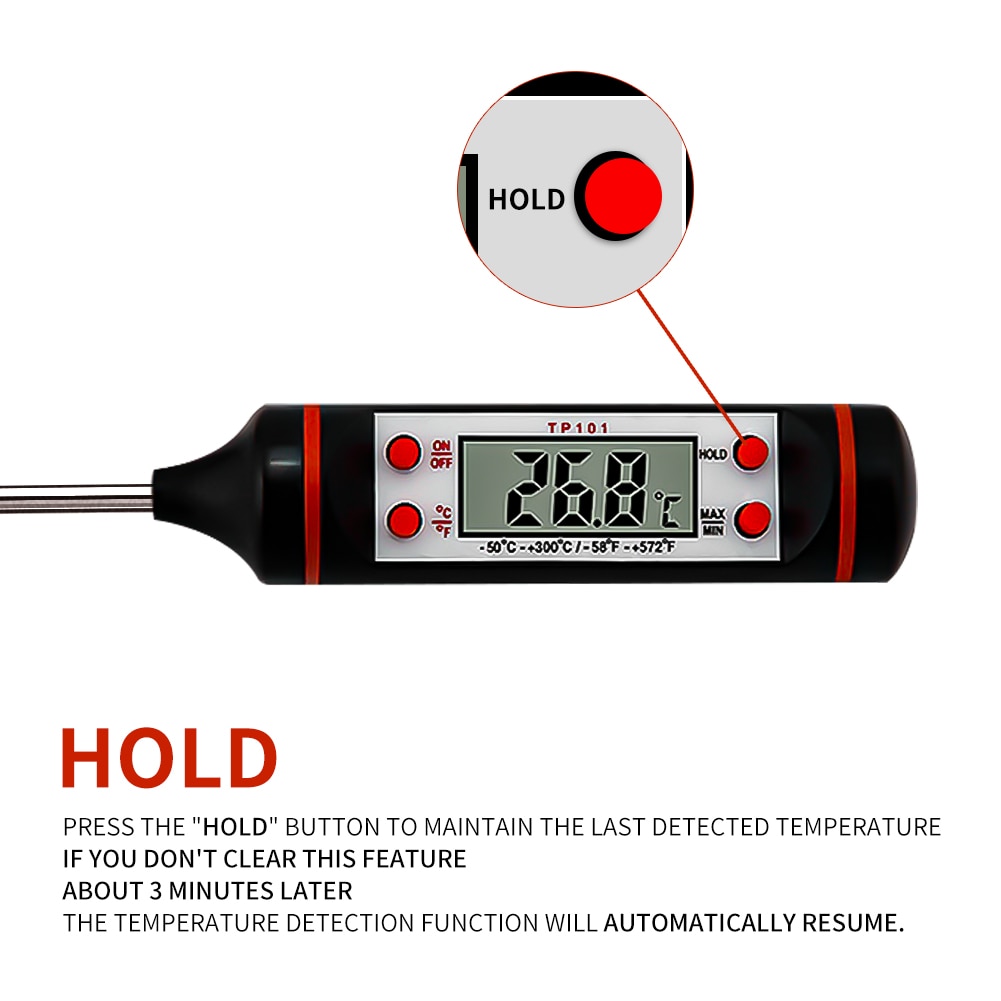 Meijuner Food Plug-in Digital Thermometer Solid Liquid Thermometer for Test the Temperature of Vegetables and Meat