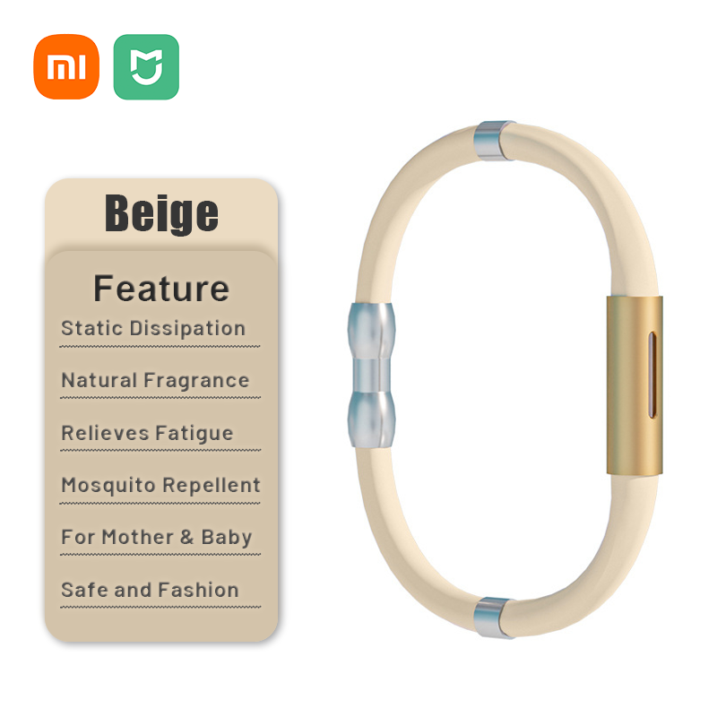Xiaomi myggmedelsarmband antistatiskt doftande eterisk olja anti-mygg kroppsvänligt lindrar trötthet smycken: Ljusgul