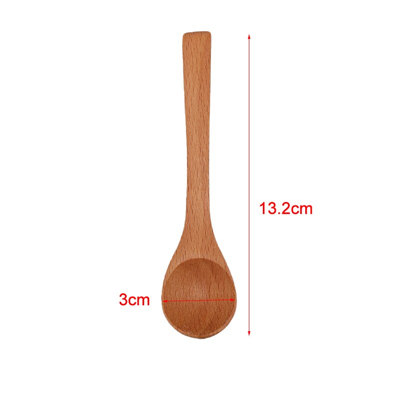 Colher de bambu redonda de madeira sopa chá café colher de sal jam scoop diy ferramenta cozinha