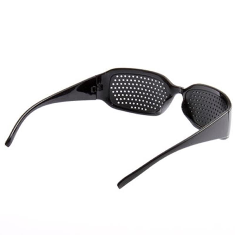 Black Unisex Vision Care Pin Eye Exercise Eyeglasses Pinhole Glasses Eyesight Improve Plastic