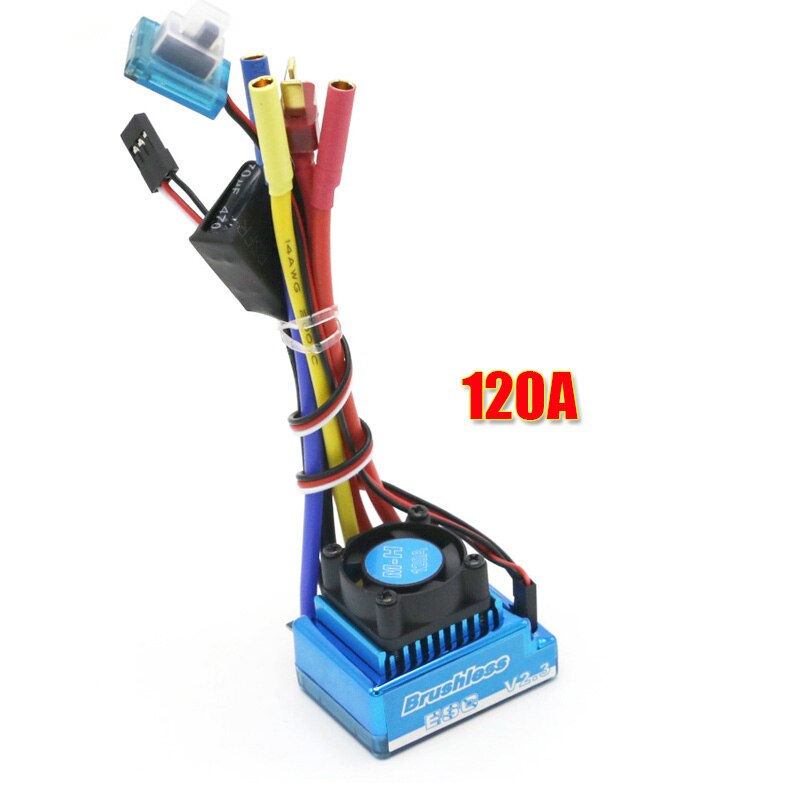 Waterproof 45A 60A 80A 120A Brushless ESC Electric Speed Controller Dust-proof for 1/8 1/10 1/12 RC Car Crawler RC Boat Part: 120A ESC