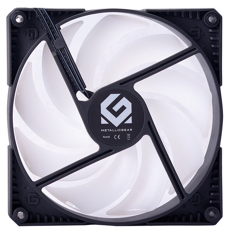 PHANTEKS-ventilador LED de refrigeración METALLICGEAR, 12/14CM, 12V, RGB, control de luz, silencioso, carcasa de ordenador
