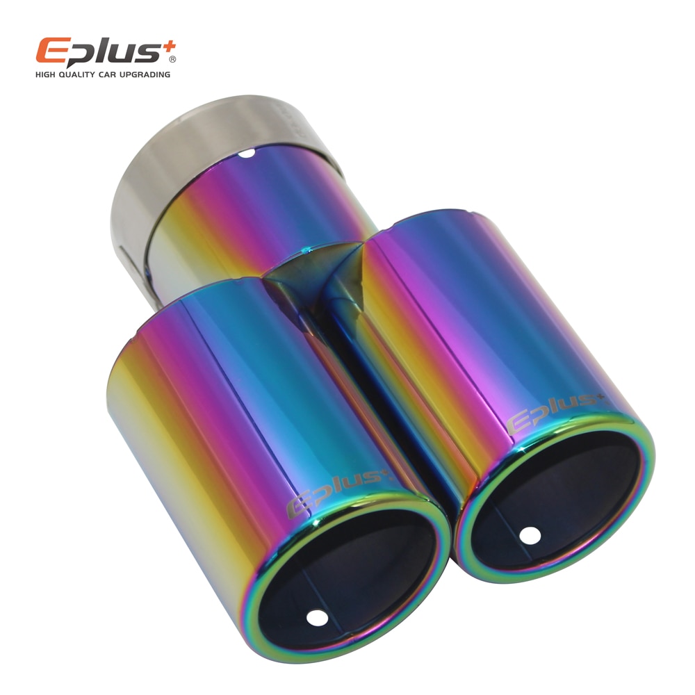 Eplus-silencieux d'échappement universel droit en acier inoxydable, silencieux d'échappement, multi-tailles, double sortie