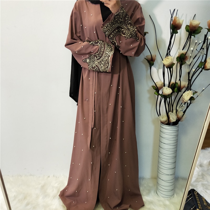 Caftan Robe Femme dubaï Abaya Kimono musulman Cardigan Hijab Robe Abayas pour les femmes Ramadan Caftan Marocain Qatar vêtements islamiques