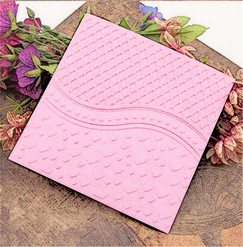 15x15cm heart grid Embossing folders Plastic bump Scrapbooking DIY Template Fondant indentation Cake Photo Album Card Make