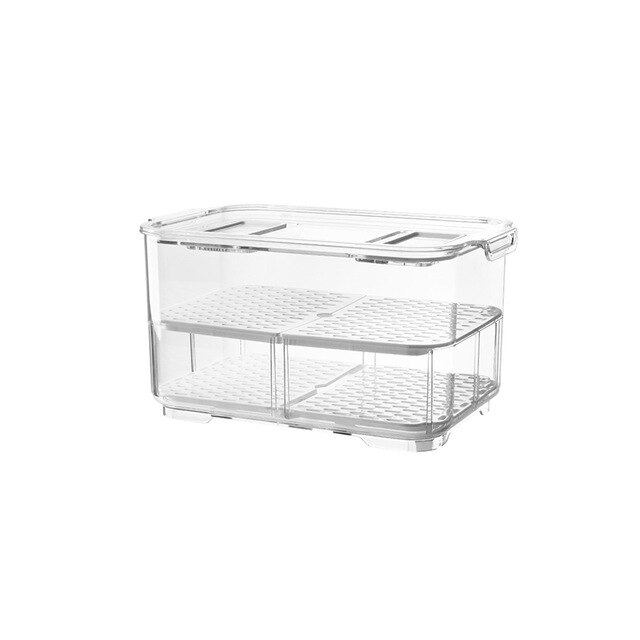 Nevera contenedores de almacenamiento de alimentos con tapas para cocina tanque de sellado de plástico separado fruta vegetal fresca caja grande Ml: New Double M