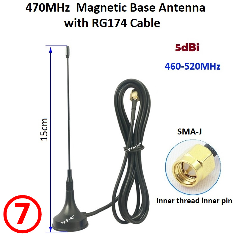 433MHz 470MHz Magnet Lora Antenne SMA Stecker Magnet halterung Antenne mit RG174 Kabel für Modul Fernbedienung iot: Gold / > 100 mt