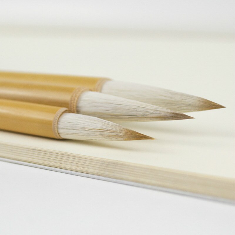 Juego de pinceles para escritura de nubes blancas, conjunto de pinceles de pelo de lana, pluma de pintura, caligrafía, Huzhou, Tinta China