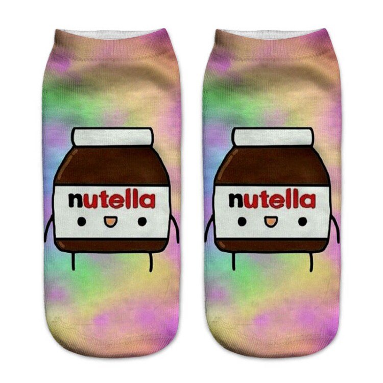 Nutella Pizza Buger Print Casual Stijl Print Type 3D Sokken Mannen Vrouwen Sokken Vrouwelijke Korte Sok: 12