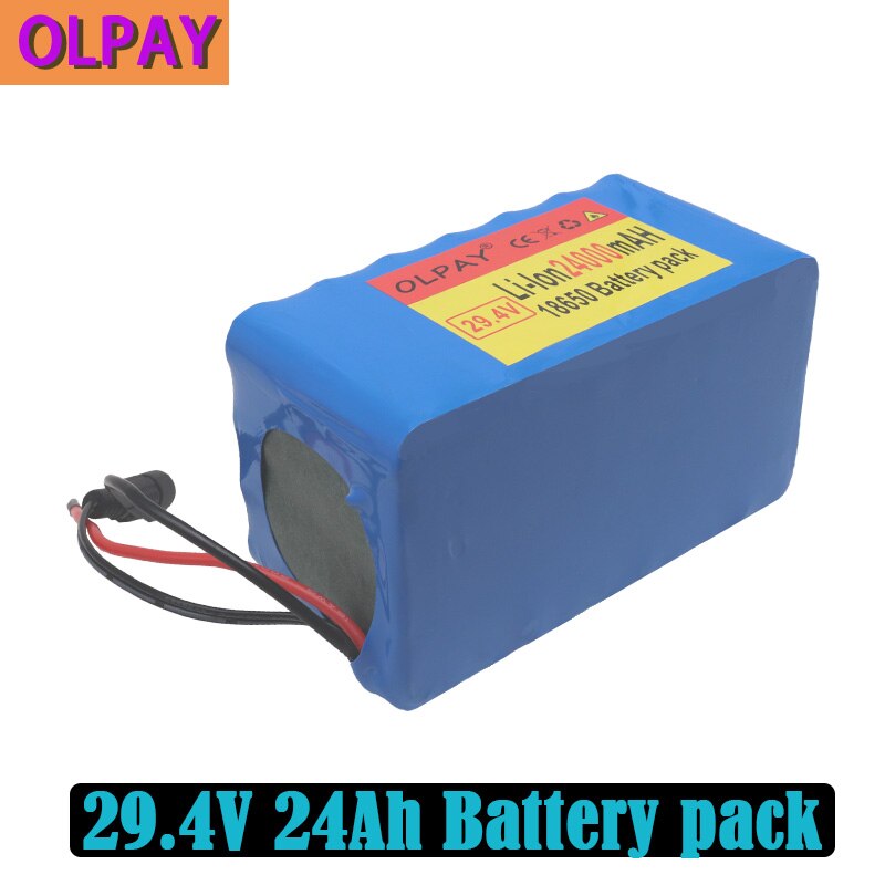 7S4P 24000mAh high power 24AH 18650 Lithium Battery pack with BMS 29.4V Electric bicycle electric car backup power