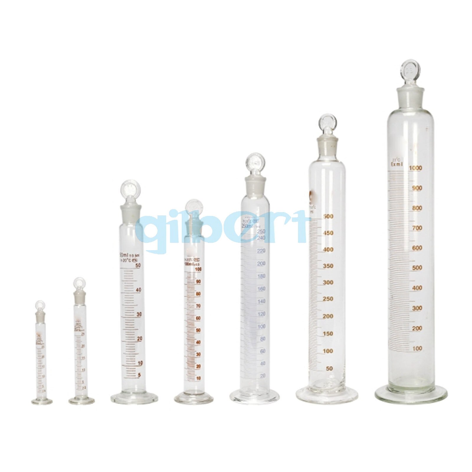 5-1000ml Borosilicate Glass Measuring Cylinder With Plug Stopper Graduated Lab Laboratory
