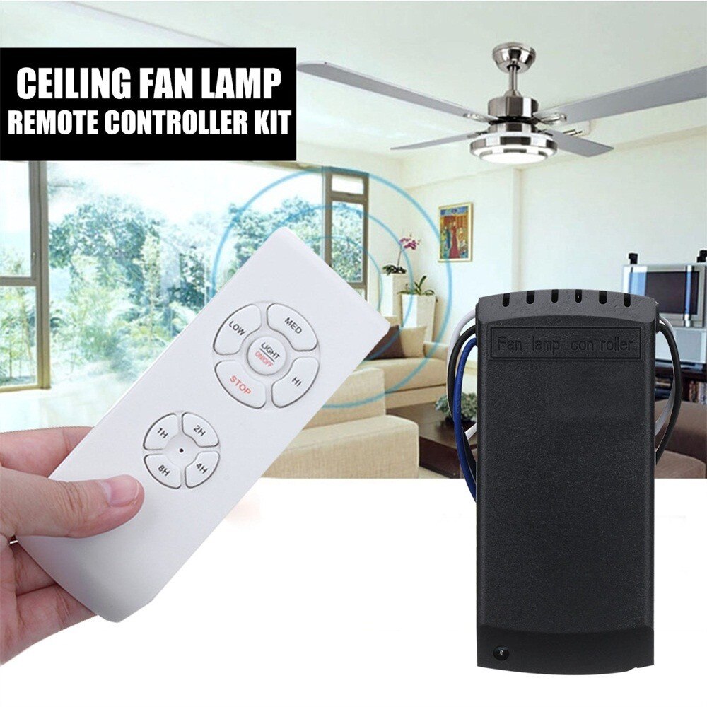 Universal Ceiling Fan Lamp Remote Controller Kit+Timing Wireless Remote Control Adjust Speed Light Remote Control Switch