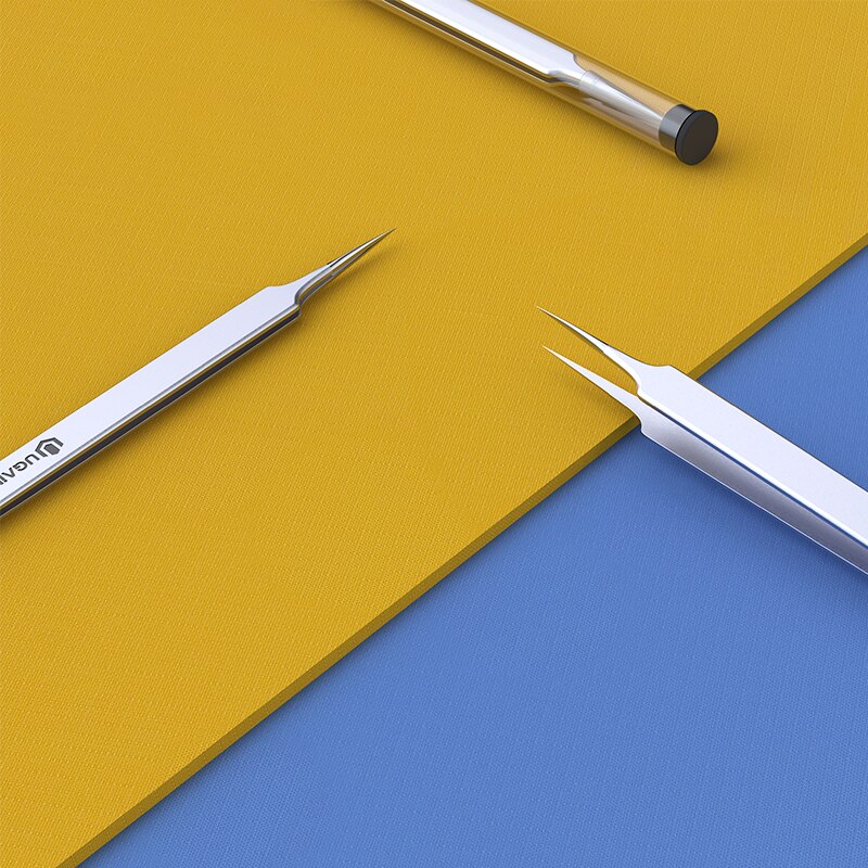 Metal anti-static straight tip tweezers sharp point Lengthen precision welding electronic ESD tweezers for soldering smd tool