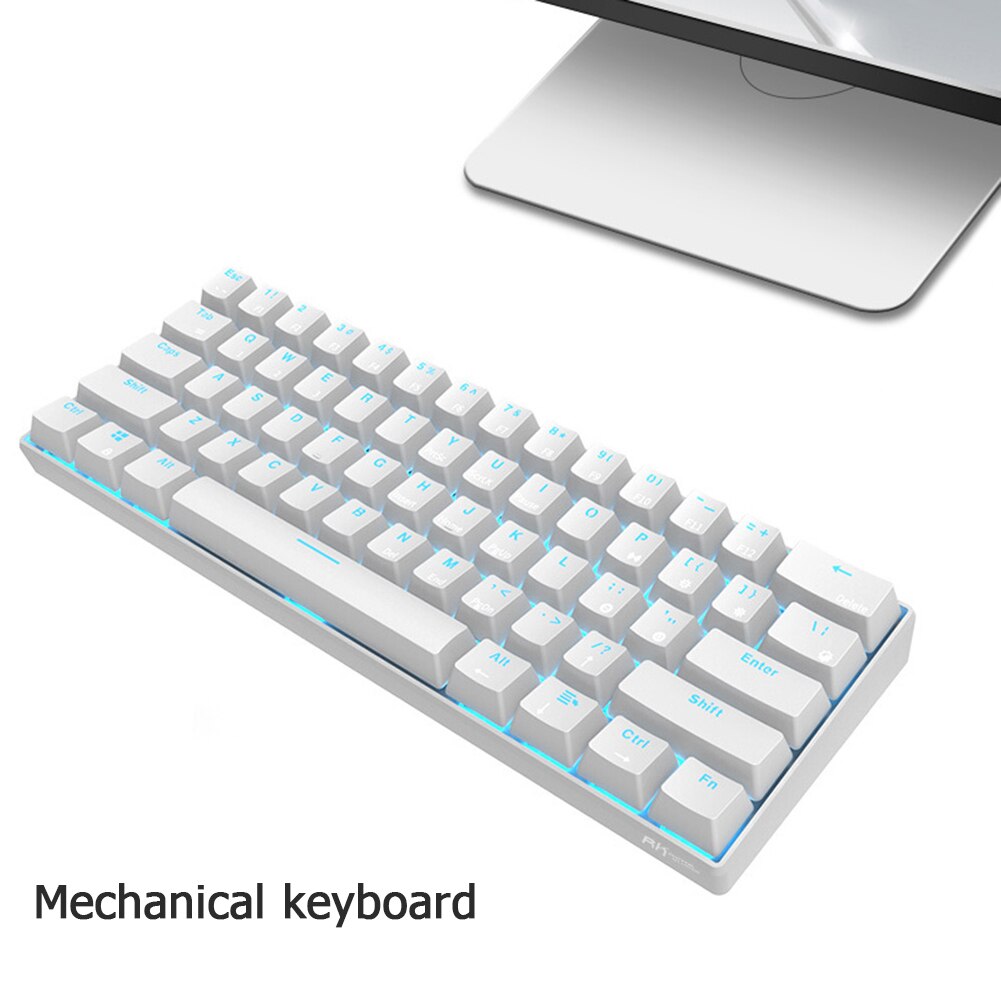 RK61 Wireless Bluetooth Mechanical Gaming Keyboards Slim 61 Keys RGB Single LED Backlit Multi-Device Green Switch Keyboard