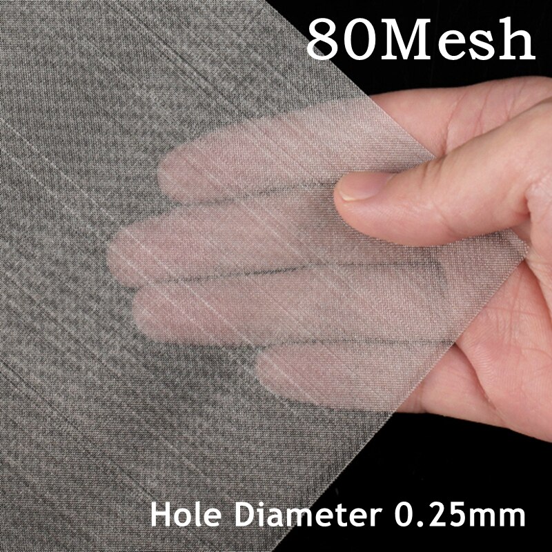 6-400 mesh 304 Stainless Steel Water Filter Mesh Kitchen Tools Food Coffee Wine Screen Filter Wire Net Fabric Screening Strainer: 80Mesh 0.25mm