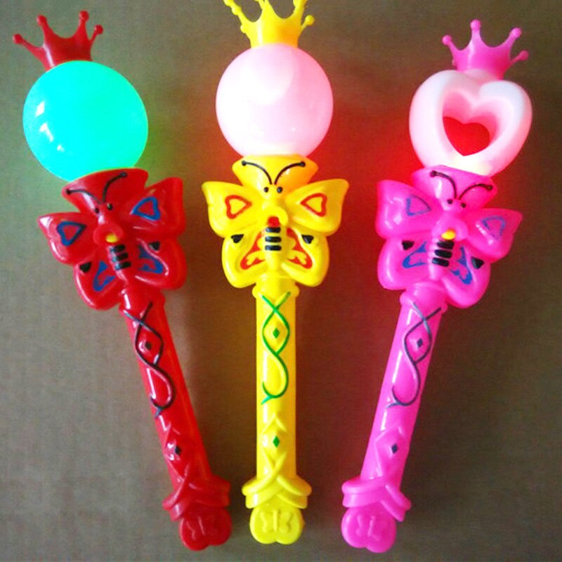 3Pcs Fairy Flash Toverstaf Kids Meisje Speelhuis Licht Pretend Cosplay Prinses Gereedschap Accessoires Kids Toy