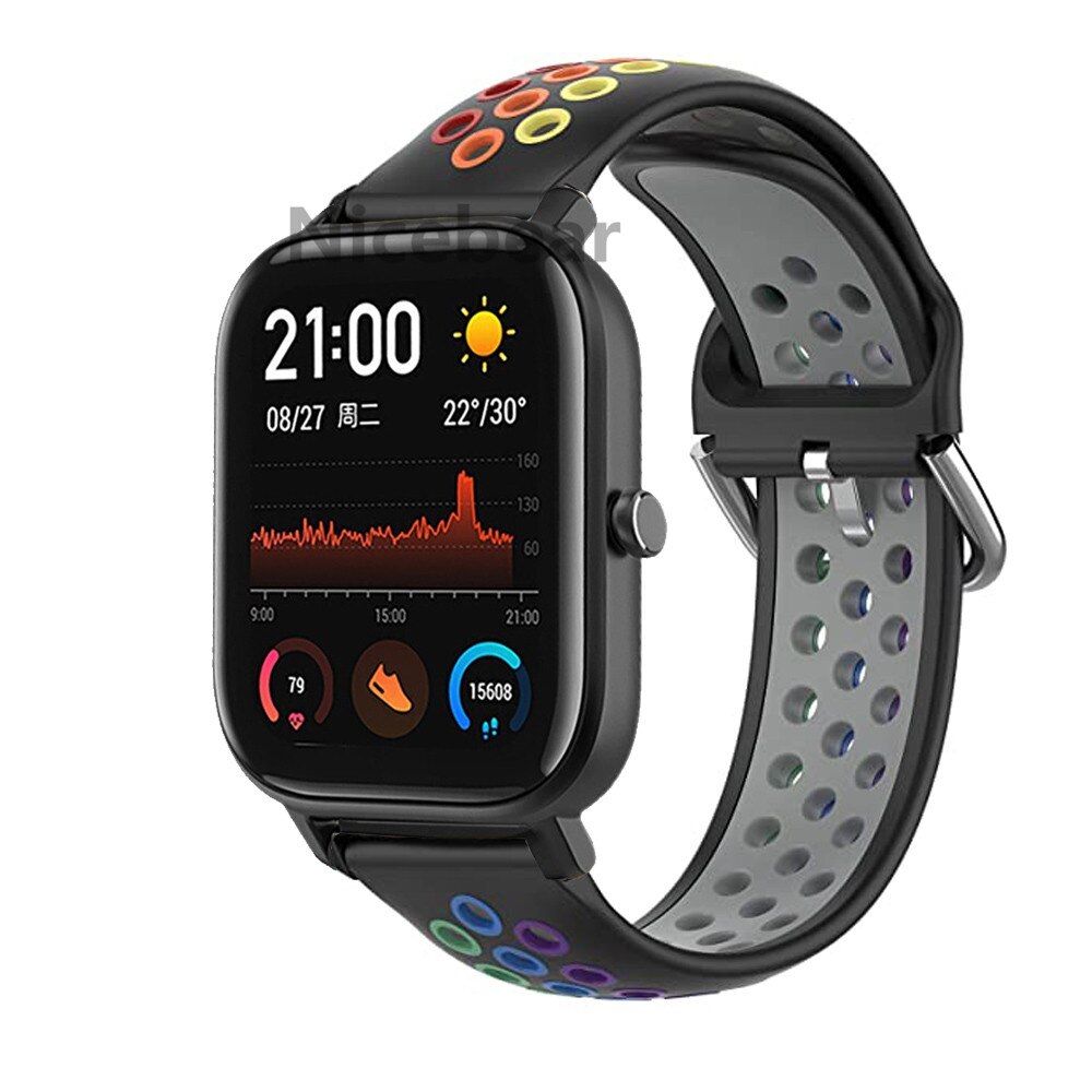 Banda de silicone macio para xiaomi huami amazfit bip s lite relógio inteligente pulseira esportiva para huami gts 2 gtr 42mm pulseira de pulso: 11