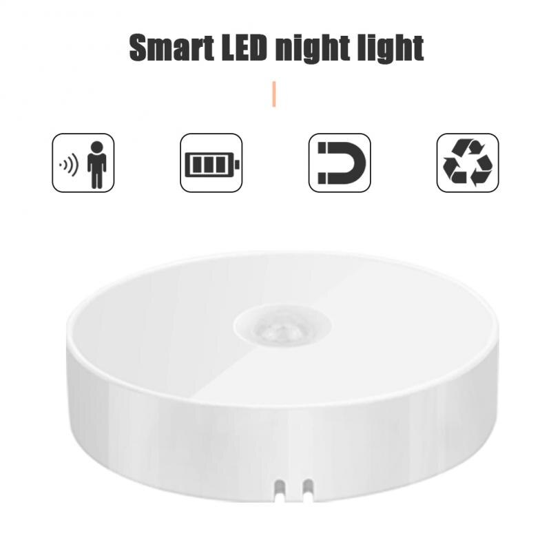 Liiketunnistin led langaton yövalo makuuhuoneen lamppu usb ladattava energiaa säästävä automaattinen seinään kiinnitettävä induktiolamppu