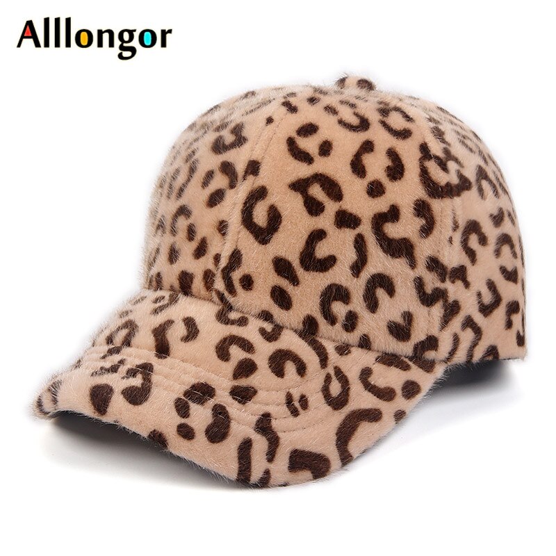 Winter Baseball Cap Women Leopard print Wool Parent-child Caps child Snapback kids hat hip hop: Light / Adult