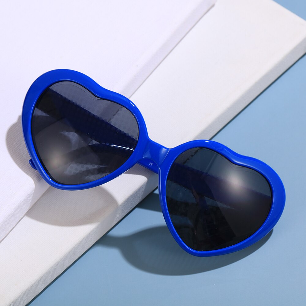 Las luces en forma de corazón se convierten en gafas de efectos especiales de amor, gafas de amor por la noche, gafas rojas, gafas de sol de , para mujer