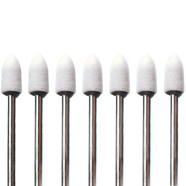 7Pc Keramische Steen Nail Boor Frezen Cuticle Schoon Bramen Polijsten Nagelvijlen Pedicure Tool Combinatie Accessoires: 12