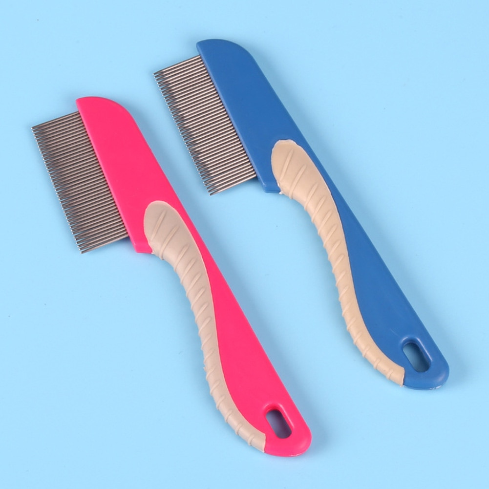 With Handle Flea Fine Toothed Supplies Cat Dog Stainless Steel Practical Manual Grooming Hair Lice Pet Comb