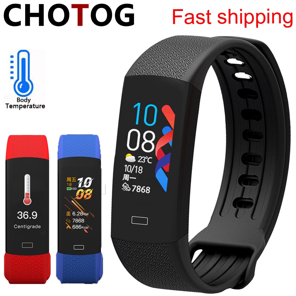 Braccialetto fitness intelligente orologio temperatura corporea attività Fitness Tracker Ip67 impermeabile smart Band Watch pressione sanguigna per lo Sport