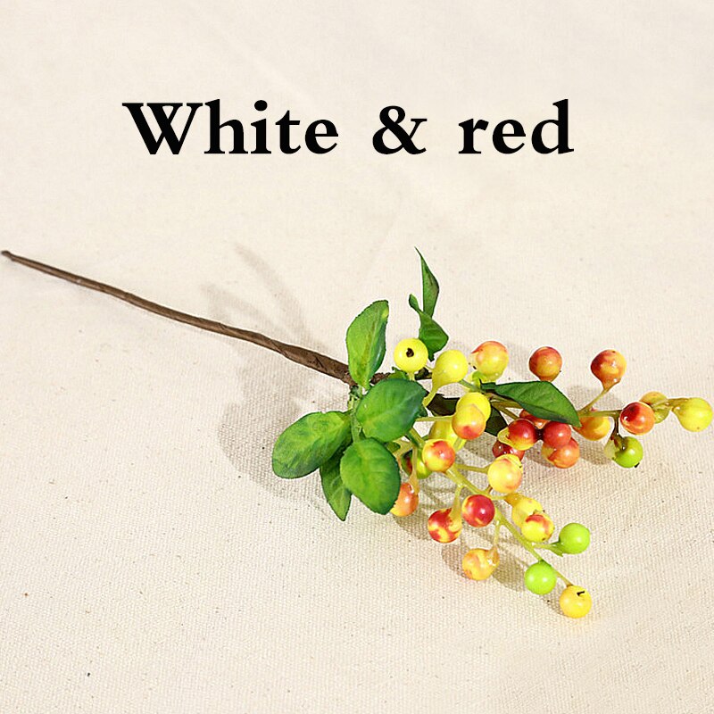 Moras artificiales decorativas para decoración del hogar, frutas y frutas, para oficina, fiestas, bodas y fiestas: White Red
