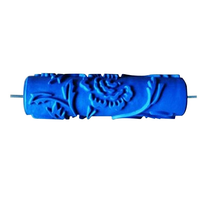 7Inch 3D Rubber Wall Decorative Painting Roller, Patterned Roller Wall Decoration Tools Without Handle Grip, Rose Roller: Default Title